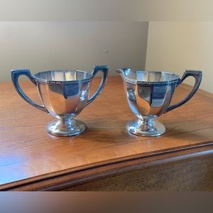 Art Deco Silverplate Cream and Sugar Set